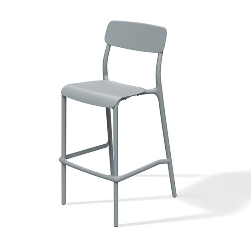 Set di Sgabelli Sedie da Bar Cucina | Peso Supportato 110 Kg | Altezza Totale 108,5 cm | con Schienale | con Appoggiapiedi | in Plastica