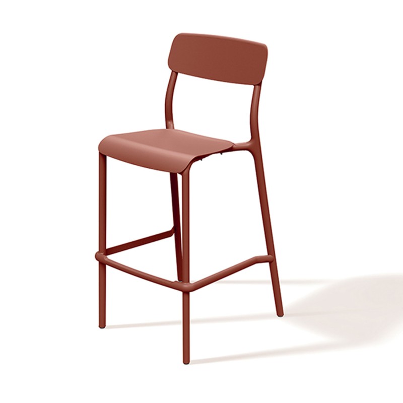 Set di Sgabelli Sedie da Bar Cucina | Peso Supportato 110 Kg | Altezza Totale 108,5 cm | con Schienale | con Appoggiapiedi | in Plastica