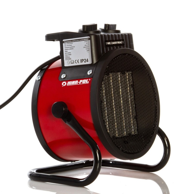 Riscaldatore d'aria 230V 2kW con termostato, inclinazione regolabile, funzione ventilazione