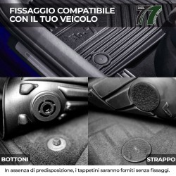 Tappetini compatibili con Fiat Scudo III dal 2022 in poi, su misura in Gomma TPE