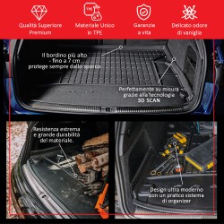 Vasca Baule compatibile con BAIC Beijing 7 dal 2020 in poi, su misura in Gomma TPE