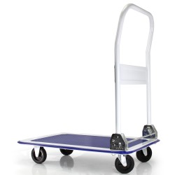 Carrello piattaforma da trasporto fino a 150 kg maniglia pieghevole, 2 ruote girevoli