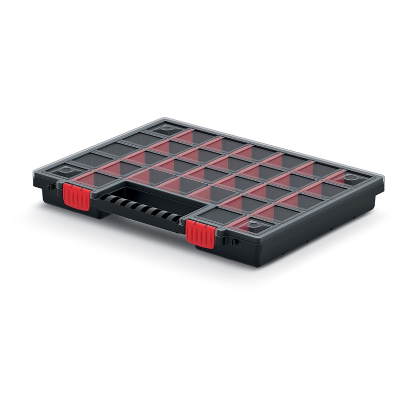 Organizer Valigetta per Minuteria | 40x20x39,2 cm | 26 Divisori Rimovibili | Portatile con Manico | in Plastica Resistente