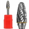 Fresa rotante conica arrotondata Ø10x25mm attacco 6mm in metallo duro HRA92