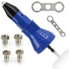 Adattatore rivettatrice per trapano 16 cm attacco esagonale con 4 ugelli