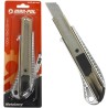 Taglierino cutter in metallo 100x18x0,5 mm lama sostituibile per cartone