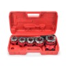 Set filiera per tubi 3/8"-1¼" con 5 maschi, cricchetto, prolunga e valigetta