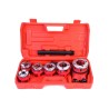Set filiera per tubi 1/4"-1¼" con 6 maschi, chiave a cricchetto e valigetta
