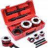 Set filiera per tubi 1/2"-2" con 2 maschi, cricchetto, prolunga e valigetta
