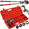 Crimpatrice manuale per tubi PEX 6T con 4 matrici Ø16-32mm testa 360° regolabile
