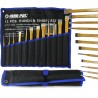 Set scalpelli punzoni cacciaspine 12 pz con custodia arrotolabile