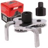Chiave filtro olio 3/8" con adattatore 1/2" mascellare 3 braccia 50-120 mm