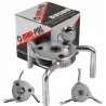 Chiave filtro olio 3/8" con adattatore 1/2" mascellare 3 braccia 50-120 mm