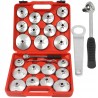 Set chiavi a tazza filtro olio 23pz 8-18 lati 65-101mm con cricchetto e valigetta