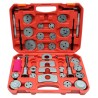 Set rientro pistoni freni 35pz con 2 arretratori 4 chiavi e 28 adattatori