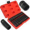 Set bussole ad impatto 1/2'' 20pz corte 38mm lunghe 78mm 10-19mm con valigetta