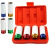 Set bussole impatto 1/2'' 4pz colorate 17-22mm 80mm per cerchi lega con custodia