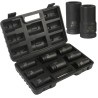 Set bussole impatto 3/4'' 8pz 17-32mm attacco esagonale in acciaio con valigetta