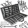 Set chiavi combinate a cricchetto snodate 22 pz 6-32 mm acciaio CrV con valigetta