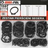 Set anelli di sicurezza Seeger 150 pezzi tipo C M11-M20 in acciaio con custodia