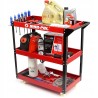 Carrello portautensili 3 ripiani in acciaio con ruote 136kg 66,5x36,5x79cm