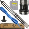 Elettropompa sommersa 1CV 0,75kW 230V portata 70L/min prevalenza 63m acciaio inox