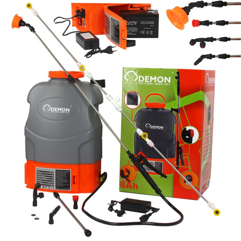 Atomizzatore a batteria a zaino 20L 12V 8Ah 4,5bar 2 lance 4 ugelli