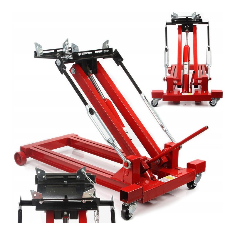 Sollevatore idraulico 1T 22,5-90cm con ruote e supporto regolabile 95°