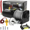 Verricello elettrico 12V 907kg 0,97kW con cavo acciaio Ø4mm x 15m 153:1