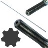 Asta di trasmissione 153cm Ø7mm attacco 7 denti in acciaio temprato