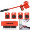 Set basi con ruote per mobili 150kg 5pz con leva sollevamento in acciaio
