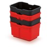 Set di 4 Contenitori Titan Box | 11x15,6x19,5 cm | Colore Rosso e Nero | in Plastica