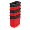 Set di 6 Contenitori XBlock Box | 7,5x14x10,5 cm | Rosso e Nero | in Plastica
