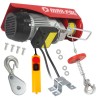 Verricello elettrico 230V 500W 125-250kg cavo acciaio Ø3mm x 12m con telecomando
