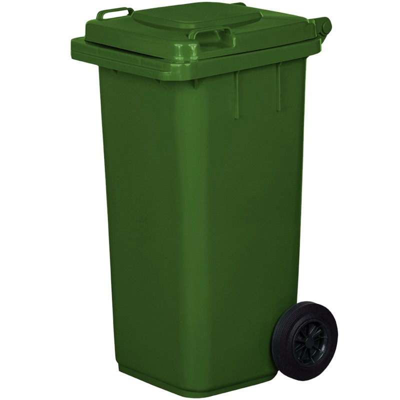 Bidone Pattumiera Contenitore per Spazzatura Rifiuti | da 120-240 Litri | EN840 | con Ruote | Sistema di Aggancio per Prelievo Meccanico | in Plastica