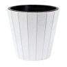 Vaso per Fiori Piante Woode | Rotondo | Decorativo | in Plastica | da Interno Esterno | Design Moderno